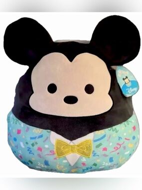 NWT Disney Mickey Mouse New Year's Celebration Confetti Squishmallow 16”